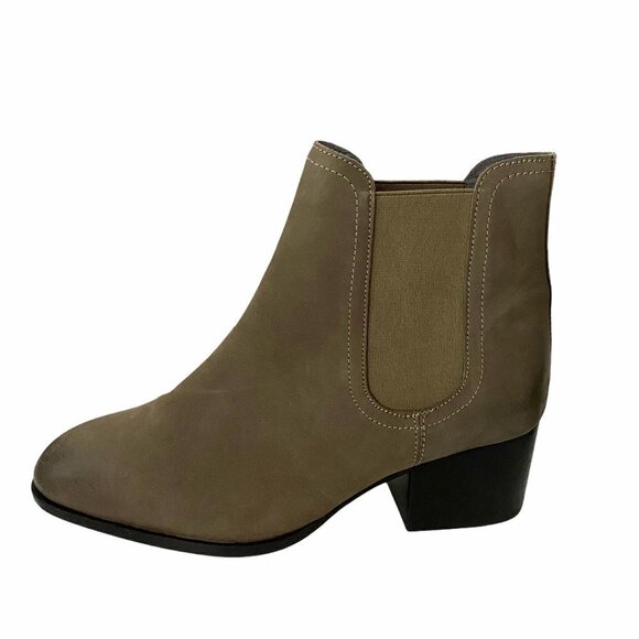 Seychelles Women's In A Trance Gray Leather Stacked Heel Ankle Booties Size 9 - Picture 2 of 9